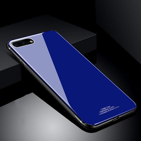 Luxury Soft TPU+Rigid Glass PC Back Cove Case For iPhone Anti-knock