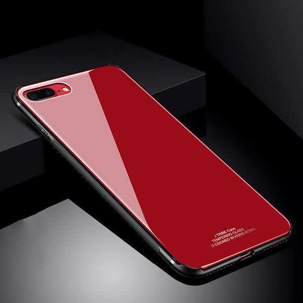 Luxury Soft TPU+Rigid Glass PC Back Cove Case For iPhone Anti-knock