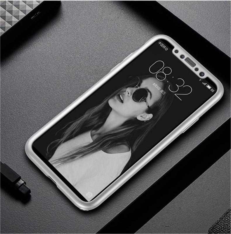 New cover front back full protect with screen protector glass for iphone X