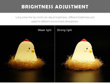 Load image into Gallery viewer, Chicken Alarm Clock Night Lights Silicone Touch Wake Up Chicken Clock Pat Lamp Home Office Decor Lights for Kid&#39;s Gifts