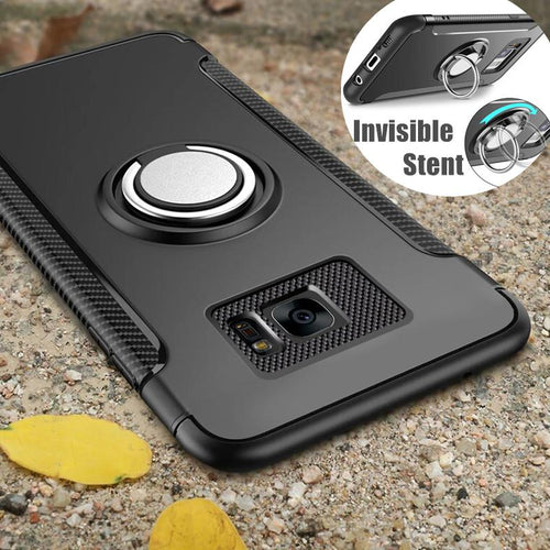 Car Holder Stand Magnetic Suction Ring Bracket Hybrid PC + TPU Armor Cover