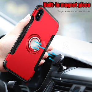 Luxury Shockproof Metal Ring Phone case Matte hard + silicone Soft cover *56% OFF + 3 Pieces For Extra 25% OFF* - ColaPa - Discover Hot Mobile Accessories Online