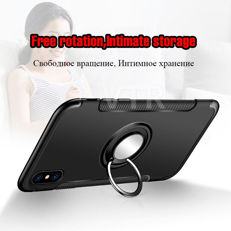 Luxury Shockproof Metal Ring Phone case Matte hard + silicone Soft cover *56% OFF + 3 Pieces For Extra 25% OFF* - ColaPa - Discover Hot Mobile Accessories Online