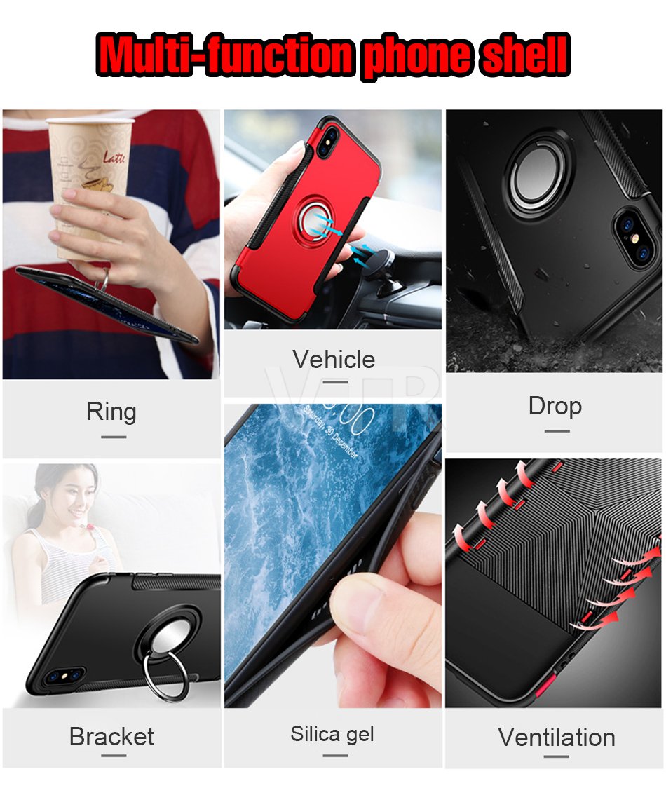 Luxury Shockproof Metal Ring Phone case Matte hard + silicone Soft cover *56% OFF + 3 Pieces For Extra 25% OFF* - ColaPa - Discover Hot Mobile Accessories Online