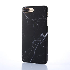 Luxury Marble Pattern Phone Case For iPhone 8 Plus Case Black Phone Accessories Coque X 7 Plus 6 6S