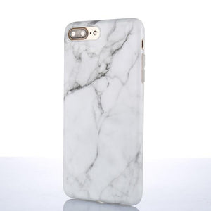Luxury Marble Pattern Phone Case For iPhone 8 Plus Case Black Phone Accessories Coque X 7 Plus 6 6S