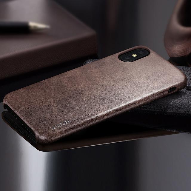 Vintage Leather Case For Apple iPhone X Case Back Cover Phone