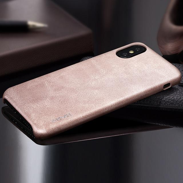 Vintage Leather Case For Apple iPhone X Case Back Cover Phone