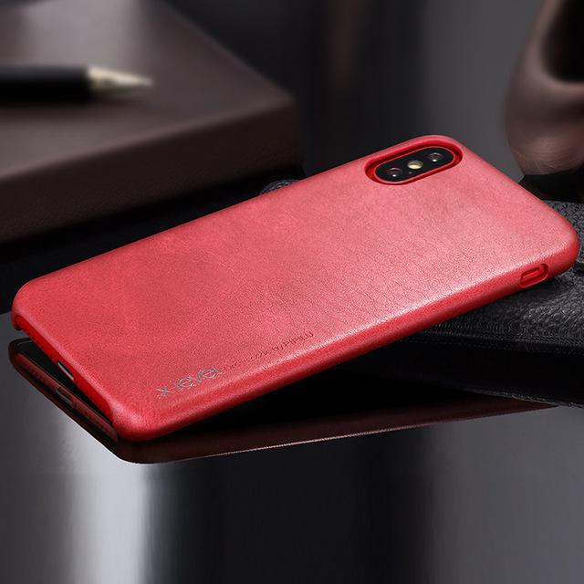 Vintage Leather Case For Apple iPhone X Case Back Cover Phone