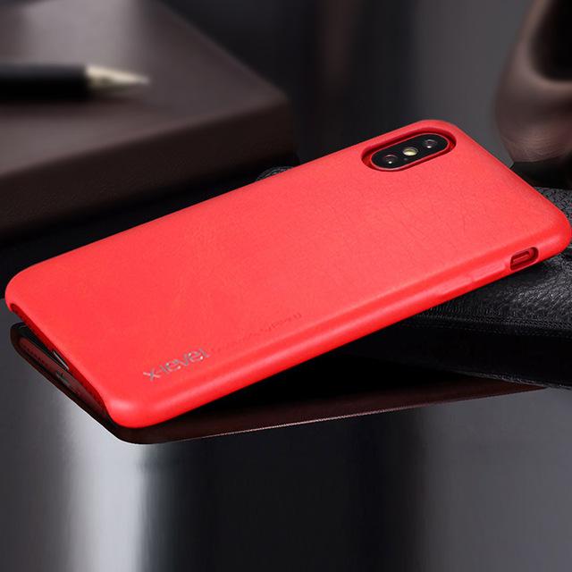 Vintage Leather Case For Apple iPhone X Case Back Cover Phone