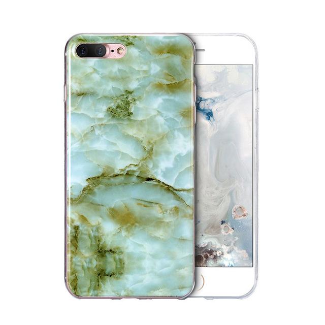 Luxury Marble Pattern Phone Case For iPhone 8 Plus Case Black Phone Accessories Coque X 7 Plus 6 6S