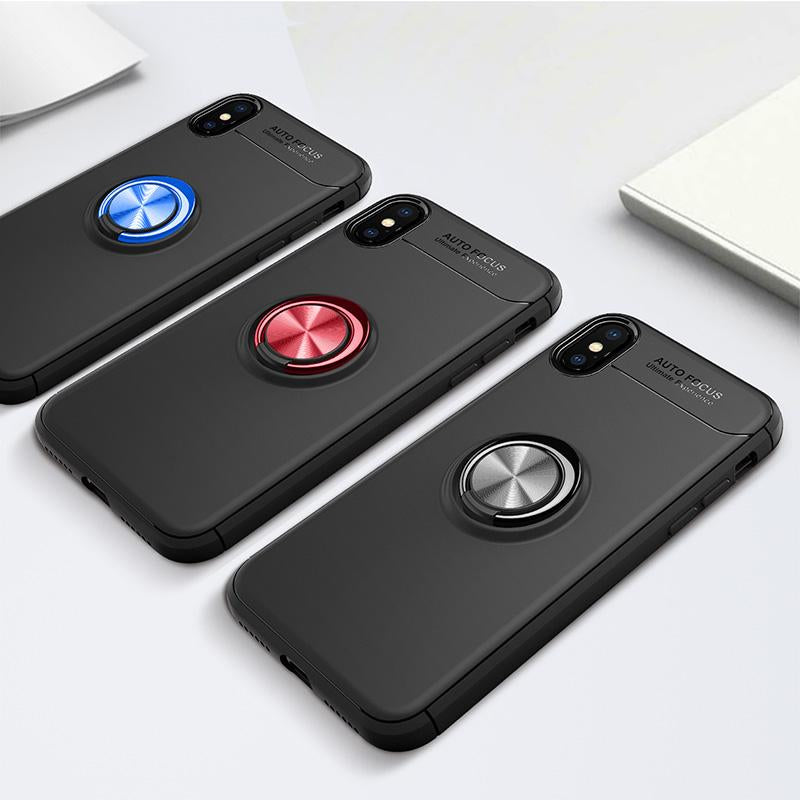 Car Holder Stand Magnetic Bracket Case Finger Ring TPU Case For iPhone