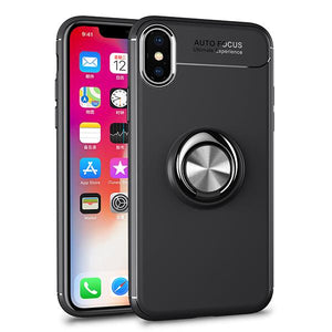 Car Holder Stand Magnetic Bracket Case Finger Ring TPU Case For iPhone