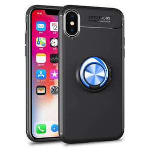 Car Holder Stand Magnetic Bracket Case Finger Ring TPU Case For iPhone