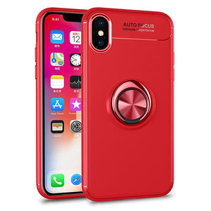 Car Holder Stand Magnetic Bracket Case Finger Ring TPU Case For iPhone