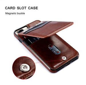 Retro Flip Cover  Card Slot Holder Phone Cases For iPhone XS XS Max XR Plus