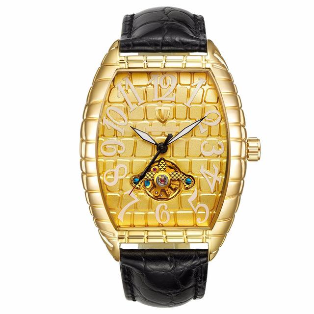 2018 TEVISE Watch Men Crocodile Skin Case Tourbillon Automatic Mechanical Watch Waterproof Men Leather Wristwatches Male Clock