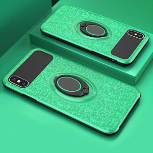 Car Holder Stand Magnetic Bracket Finger Ring Soft Frame+Hard PC Case For iPhone X