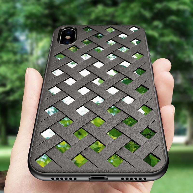 Luxury Weaved Case for iPhone 8 8 Plus Silicone TPU + Reflected PC +Soft Protect Shell for iPhone X 6 6S 7 Plus Anti-knock Cover