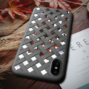 Luxury Weaved Case for iPhone 8 8 Plus Silicone TPU + Reflected PC +Soft Protect Shell for iPhone X 6 6S 7 Plus Anti-knock Cover