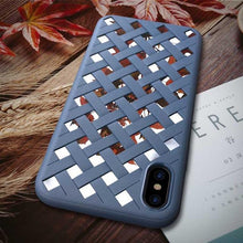 Load image into Gallery viewer, Luxury Weaved Case for iPhone 8 8 Plus Silicone TPU + Reflected PC +Soft Protect Shell for iPhone X 6 6S 7 Plus Anti-knock Cover