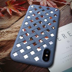 Luxury Weaved Case for iPhone 8 8 Plus Silicone TPU + Reflected PC +Soft Protect Shell for iPhone X 6 6S 7 Plus Anti-knock Cover