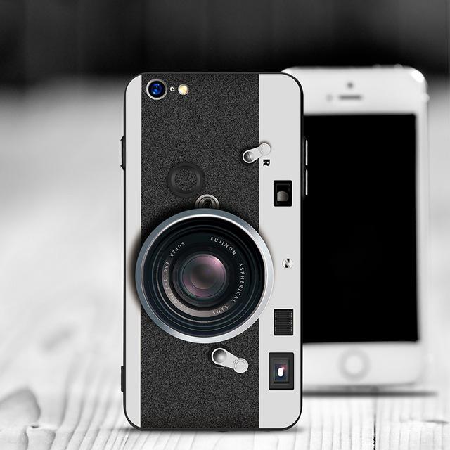 Cool Vintage Pattern Case For iPhone 6 6s 7 8 7Plus 6plus 8plus Fashion Broken Camera Radio Cassette Hard PC Protective Shell