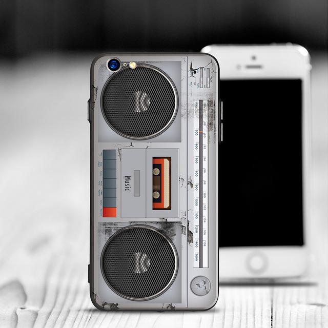 Cool Vintage Pattern Case For iPhone 6 6s 7 8 7Plus 6plus 8plus Fashion Broken Camera Radio Cassette Hard PC Protective Shell