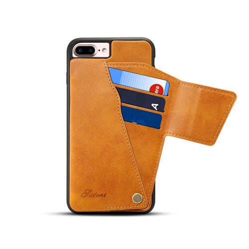 Luxury Rotating Flip Leather Case for iPhone 7 8 Plus Card Slot Back Case PU Leather Cover for iPhone 6 6S Plus Vintage Coque