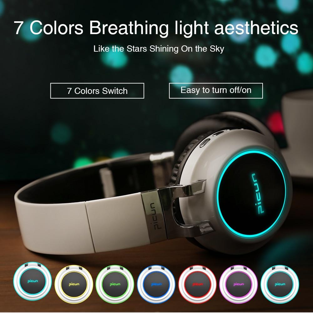 Bass Wireless Headphones 7 Colors Glow With MIC Support TF Card