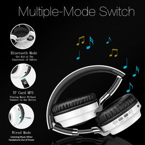 Bass Wireless Headphones 7 Colors Glow With MIC Support TF Card