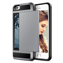 Load image into Gallery viewer, Sliding Credit Card Slot Wallet TPU Shockproof Case for iPhone