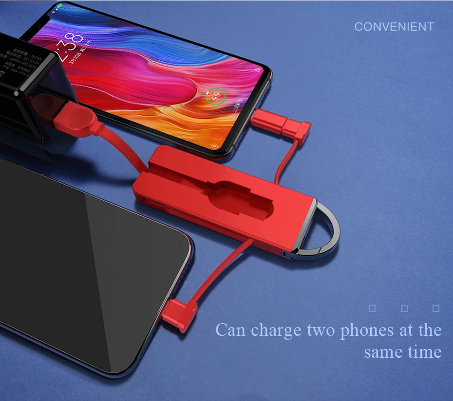 Fast Charger 3 in 1 keychain Cable