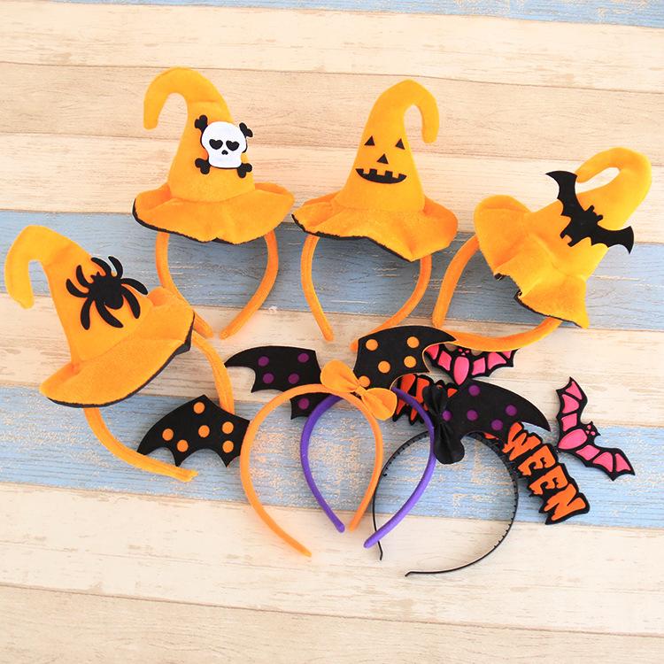 Halloween variety of cute headbands Pumpkin bat hats adult children Halloween party dress up hair accessories