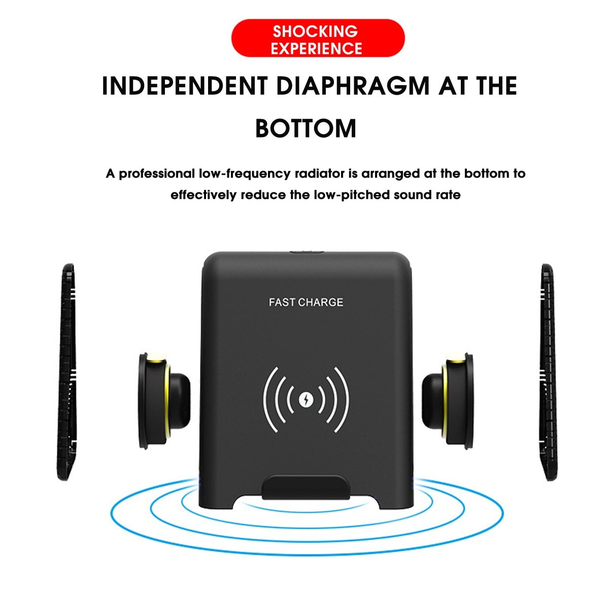 Qi Fast Wireless Charging Stand With Bluetooth Speaker