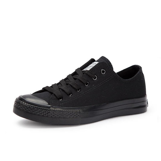 Classic pure black canvas shoes
