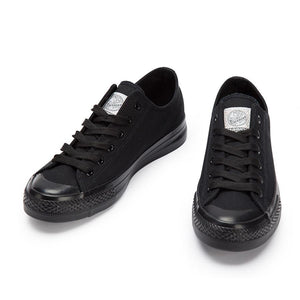 Classic pure black canvas shoes