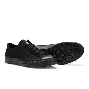 Classic pure black canvas shoes