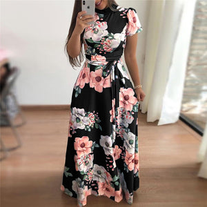 Women Summer Dress 2019 Casual Short Sleeve Long Dress