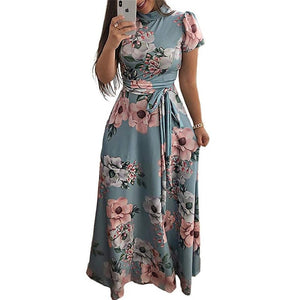 Women Summer Dress 2019 Casual Short Sleeve Long Dress