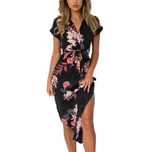 Charger l&#39;image dans la galerie, 2019 Hot Sale Women Midi Party Dresses Geometric Print Summer Boho Beach Dress