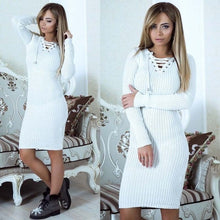Charger l&#39;image dans la galerie, 2019 Autumn Knitted Dress Women Long Sweater Dress Female Sweaters